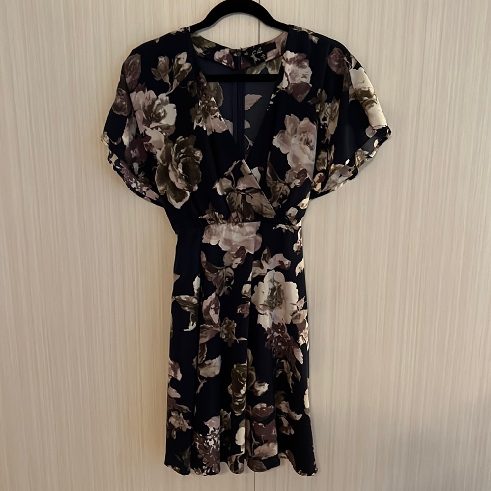 Mini Navy Floral Dress